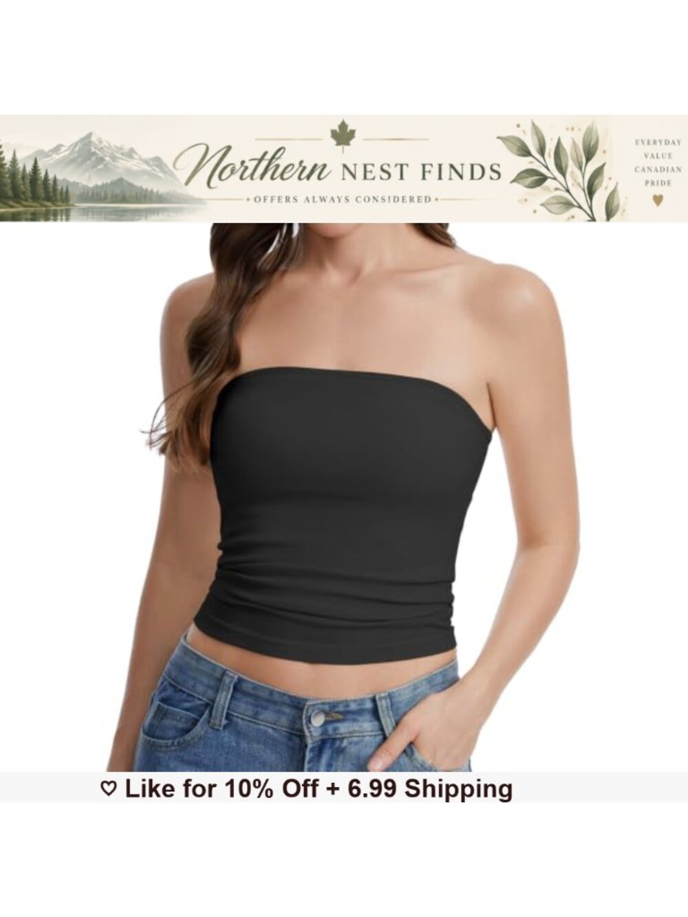 Women Tube Top with Built in Bra Seamless Bandeau Strapless Backless
